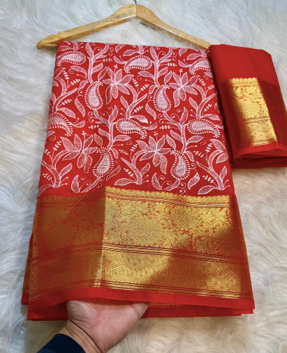 Semi-Banarasi Soft Silk Organza Saree code-003