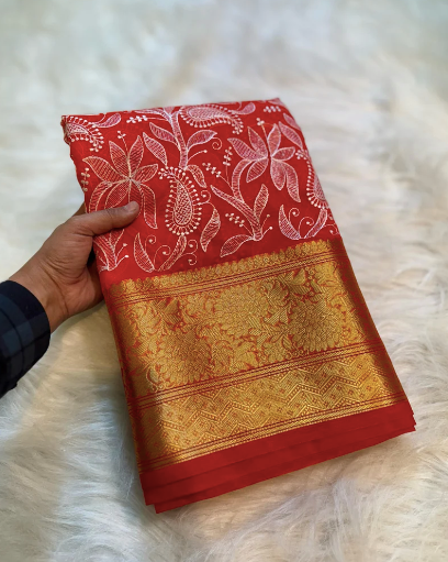 Semi-Banarasi Soft Silk Organza Saree code-003