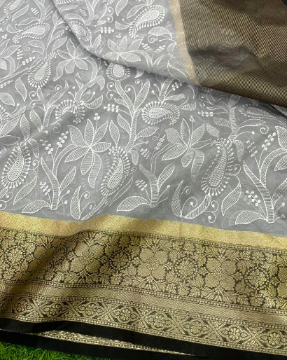 Banarasi Soft Silk Semi-Organza Saree code-006