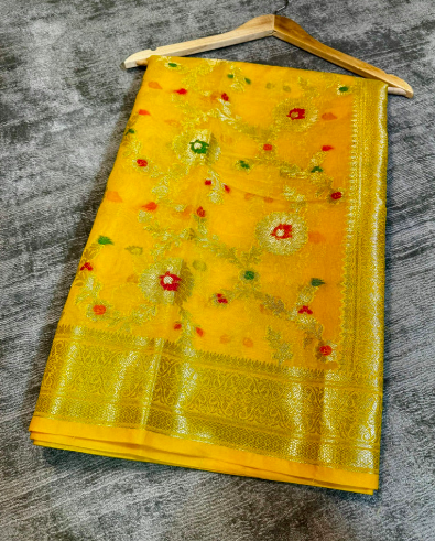 Semi-Banarasi Georgette Soft Semi Silk Saree code-010