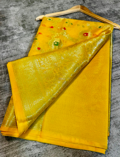 Semi-Banarasi Georgette Soft Semi Silk Saree code-010