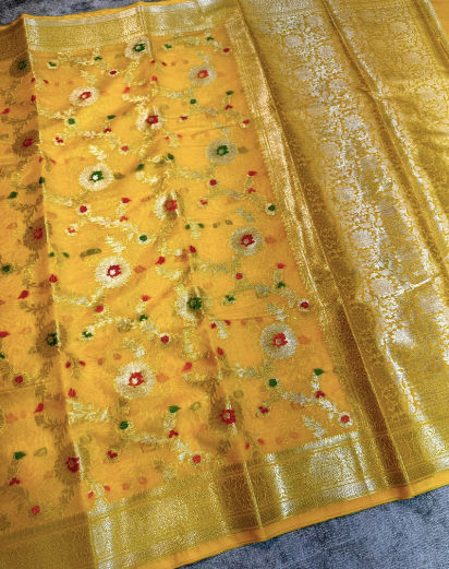 Semi-Banarasi Georgette Soft Semi Silk Saree code-010