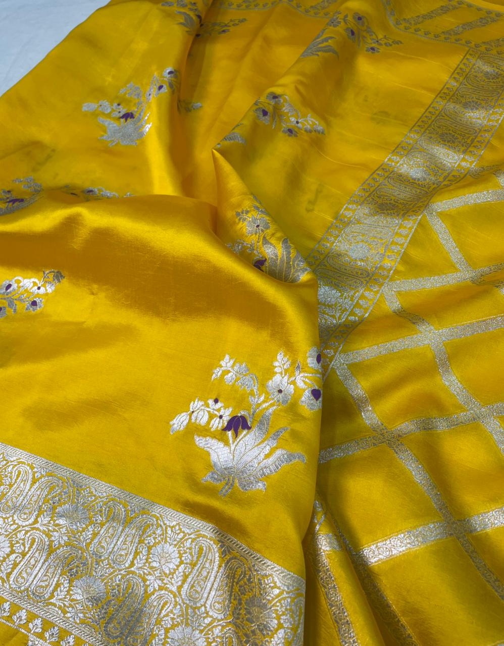 Banarasi Pure Raw mango Silk Sarees code-001