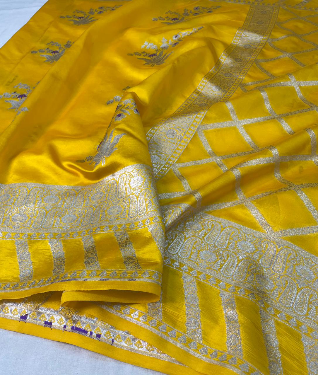 Banarasi Pure Raw mango Silk Sarees code-001