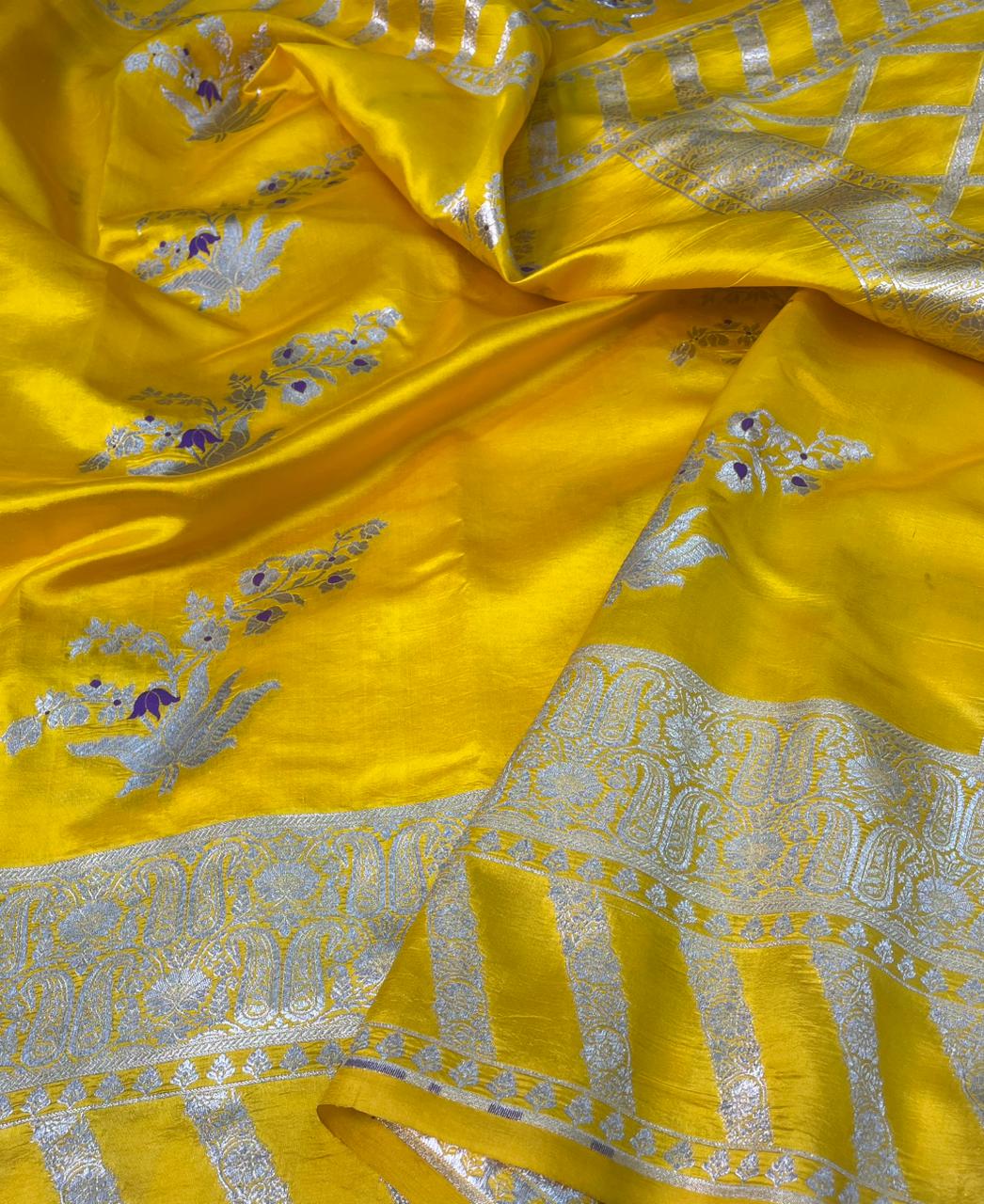 Banarasi Pure Raw mango Silk Sarees code-001